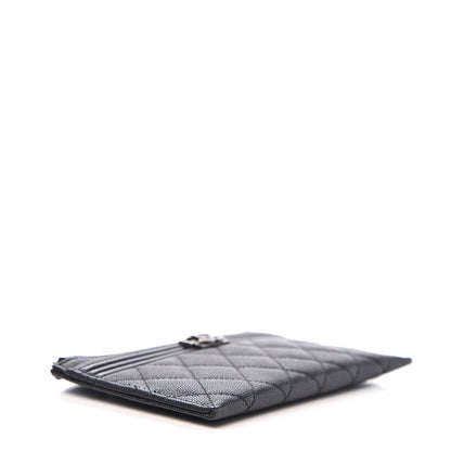 Chanel Caviar Quilted Classic Zip Boy Pouch Black 3 of 6