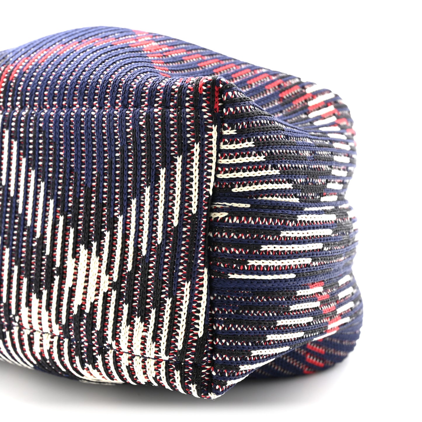 Canvas Knitted Check Mini Peg Duffle Bag Marine