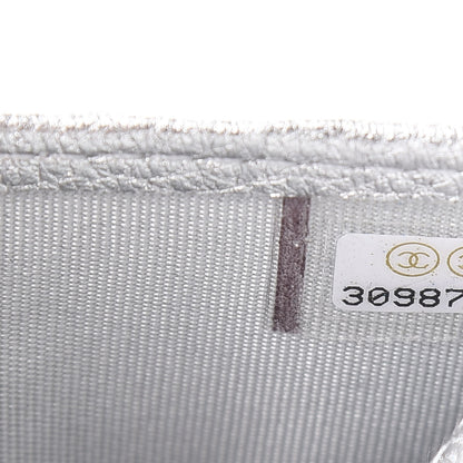 Chanel Metallic Lambskin Quilted Card Holder Silver 8 of 9