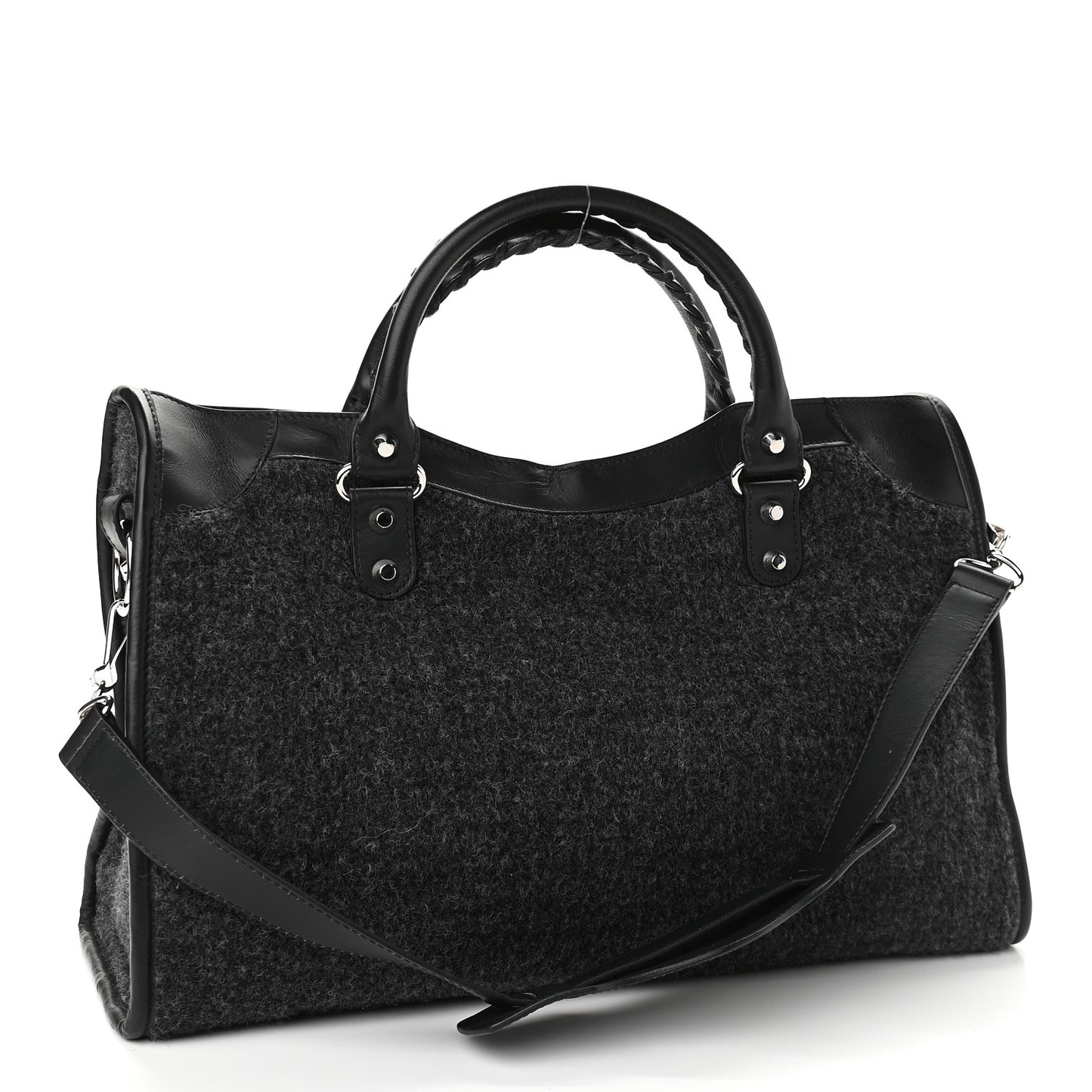 Alpaca Calfskin Classic Silver Hardware City Black