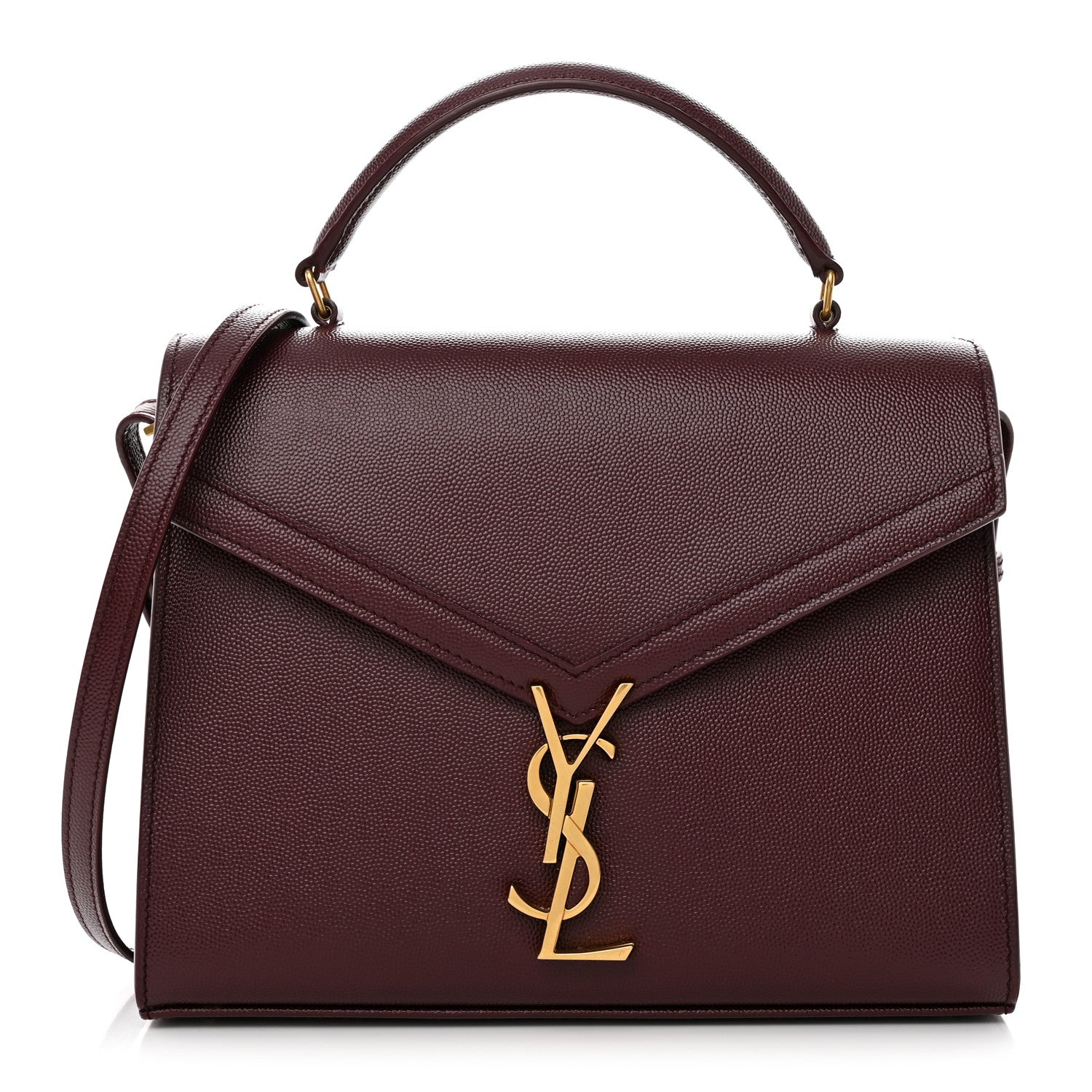 Saint Laurent Grain de Poudre Medium Classic Monogram Cassandra Top Handle Rouge Legion 1 of 10