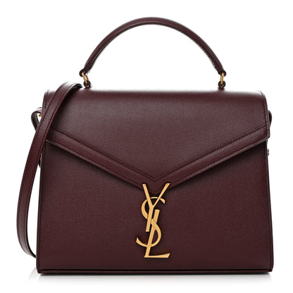 Saint Laurent Grain de Poudre Medium Classic Monogram Cassandra Top Handle Rouge Legion 1 of 10