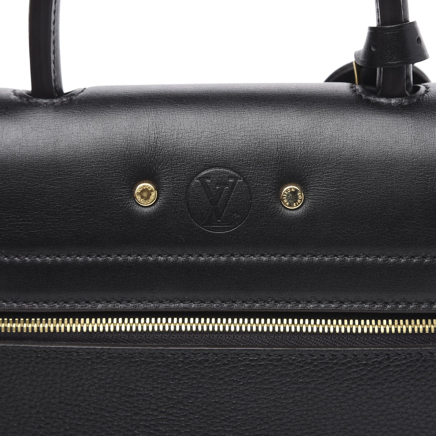 Calfskin Taurillon Studded City Steamer One Handle Bag Black