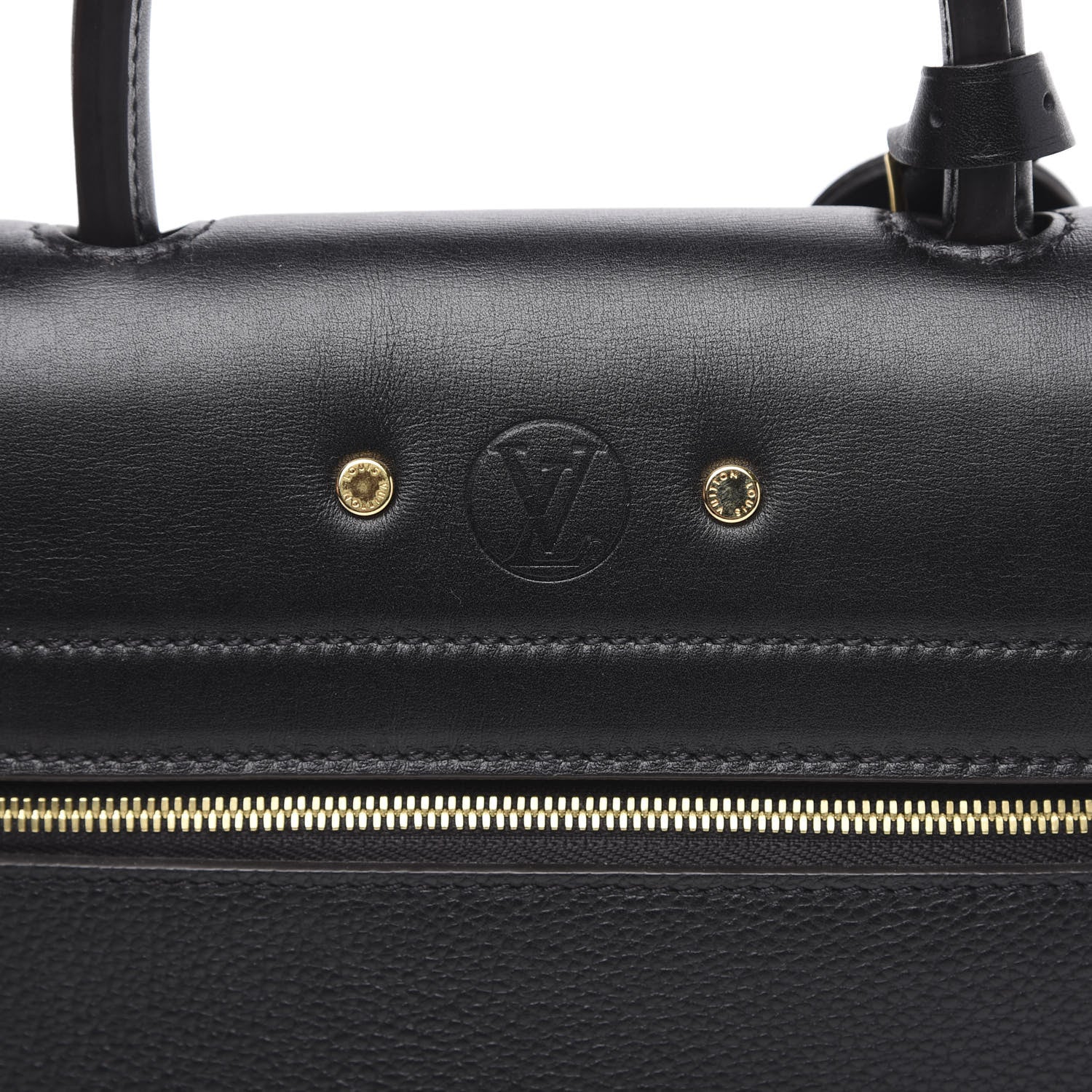 Louis Vuitton Calfskin Taurillon Studded City Steamer One Handle Bag Black 7 of 10