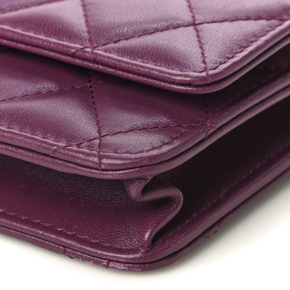 Chanel Lambskin Quilted Trendy CC Wallet On Chain WOC Purple 11 of 18