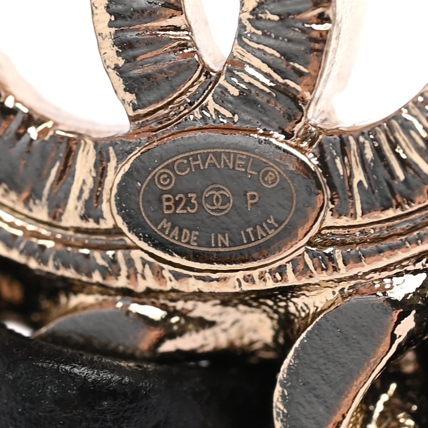 Chanel Crystal Lambskin Chain CC No 5 Earrings Gold Black 4 of 4