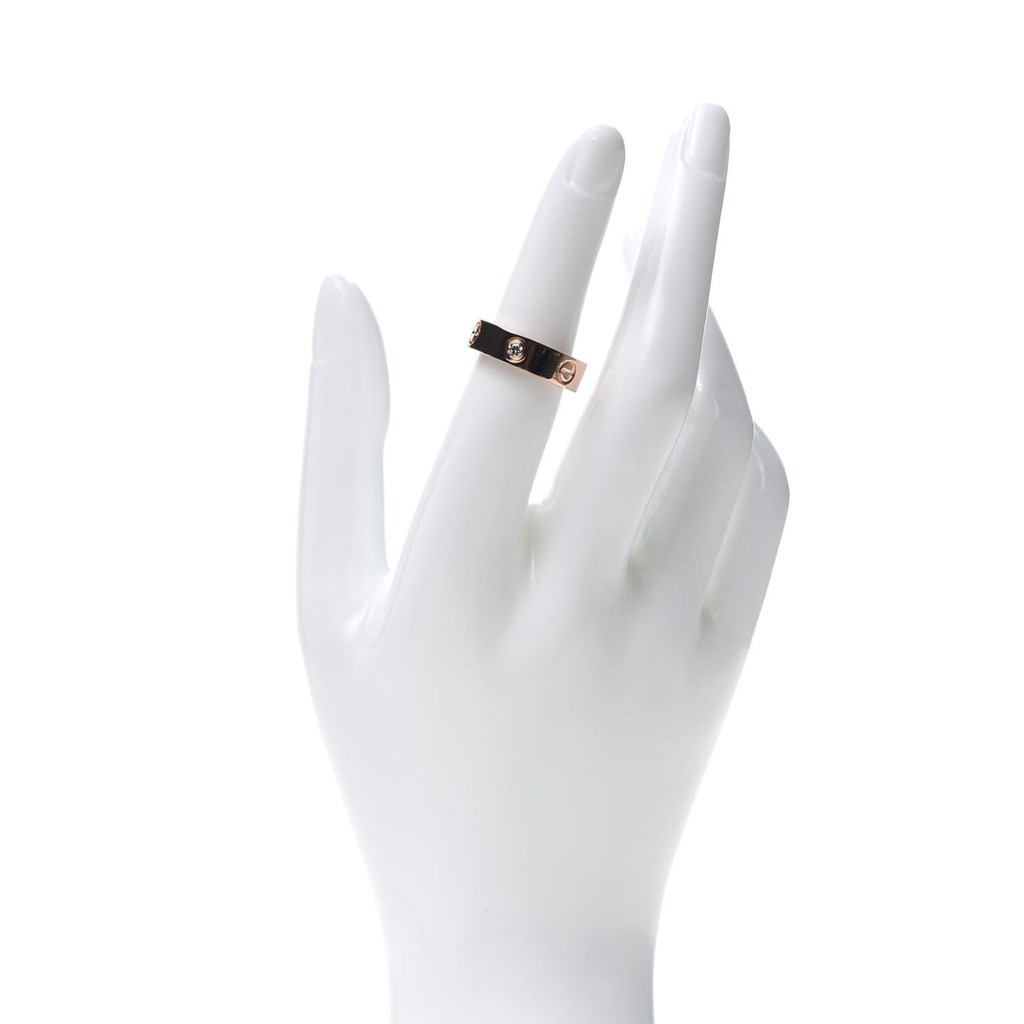 18K Pink Gold 3 Diamond 5.5mm LOVE Ring 52 6