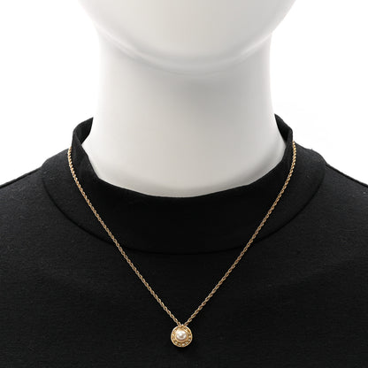 Christian Dior Crystal Pearl Pendant Necklace Gold 2 of 5