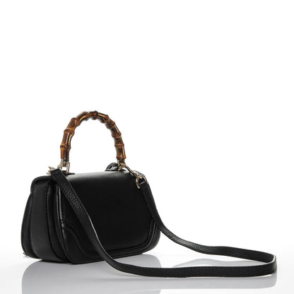 Gucci Cellarius Calfskin Small New Bamboo Top Handle Bag Black 3 of 6