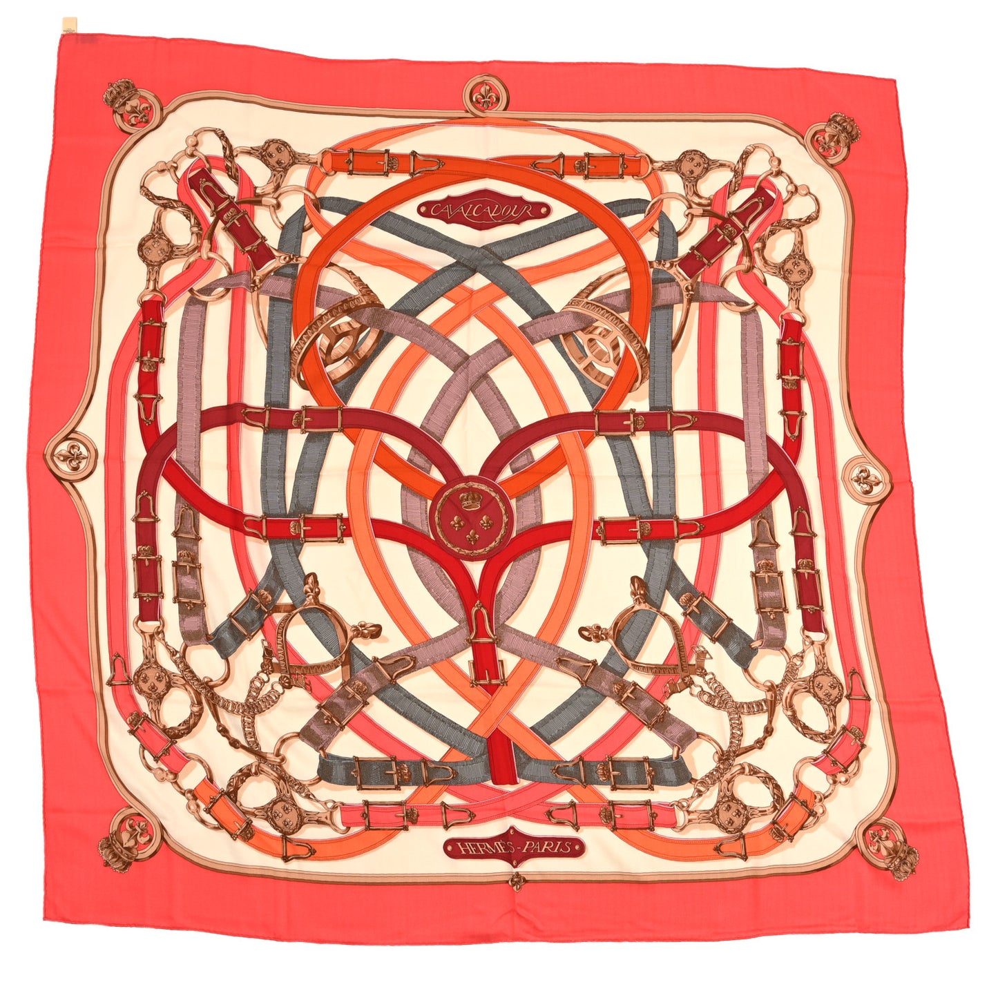 Cashmere Silk Cavalcadour Shawl 140 Rose Blanc Corail