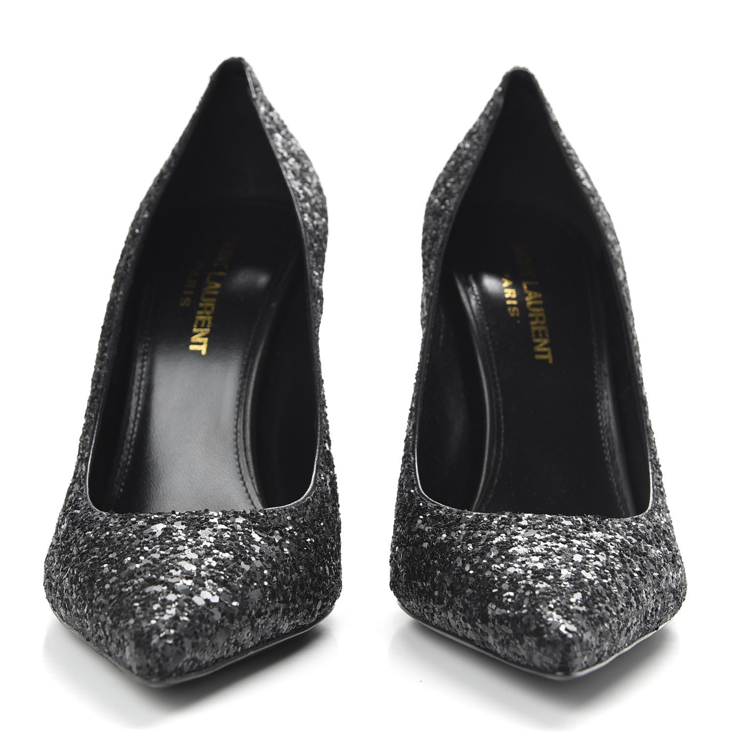 Saint Laurent Glitter Opyum 100 Pumps 36 Black 2 of 10