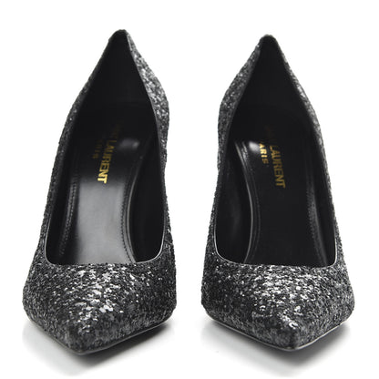Saint Laurent Glitter Opyum 100 Pumps 36 Black 2 of 10