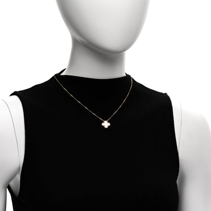 Van Cleef & Arpels 18K Yellow Gold Mother of Pearl Vintage Alhambra Pendant Necklace 2 of 5
