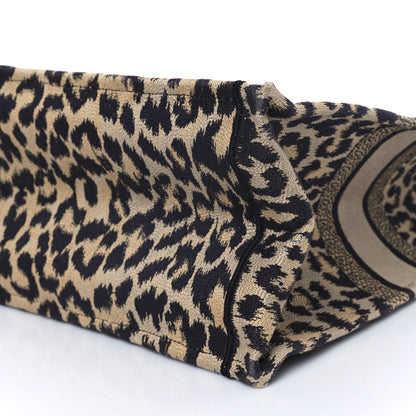 Christian Dior Canvas Mizza Embroidered Large Leopard Book Tote Beige 10 of 11