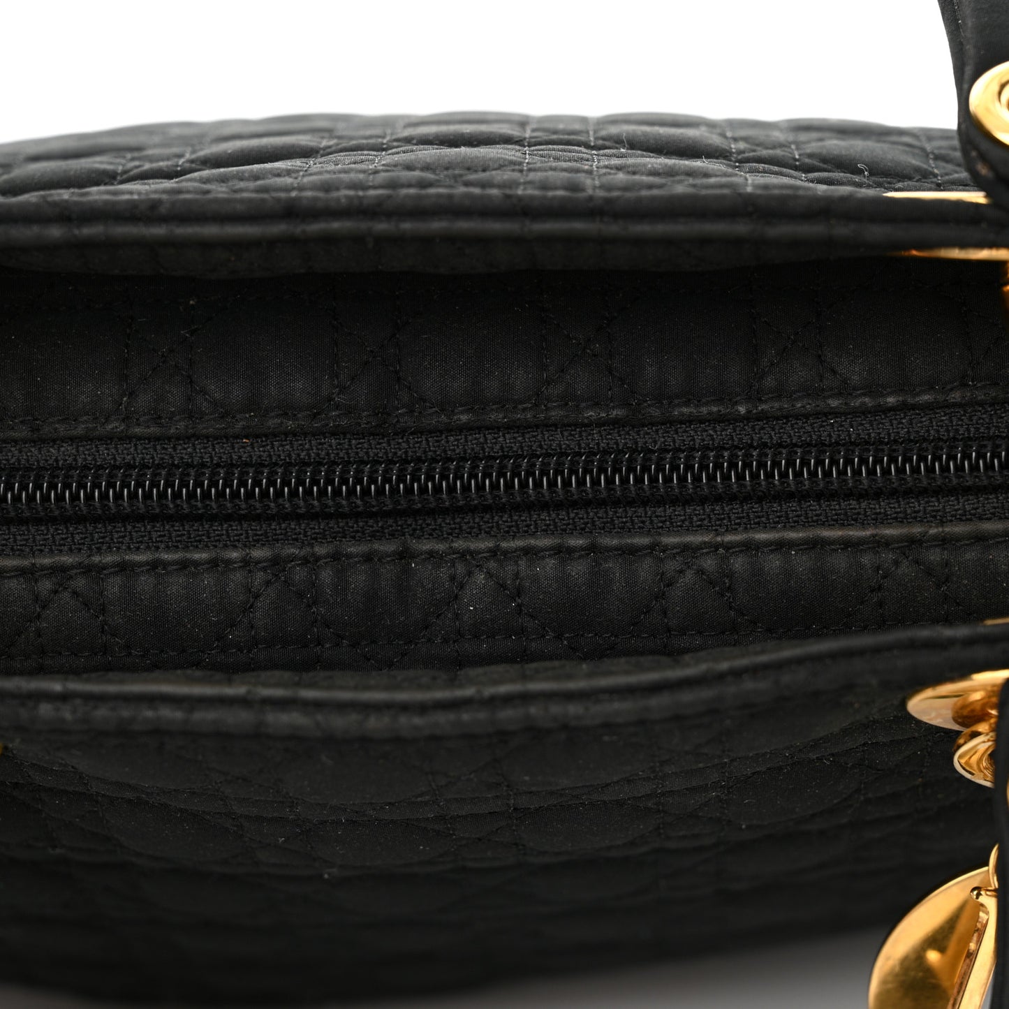Nylon Cannage Medium Lady Dior Black