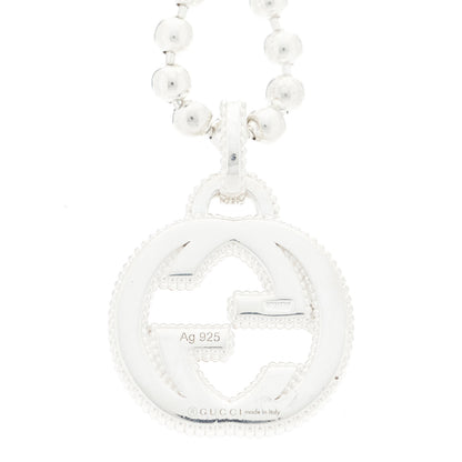 Gucci Sterling Silver Interlocking GG Pendant Beaded Necklace 4 of 7
