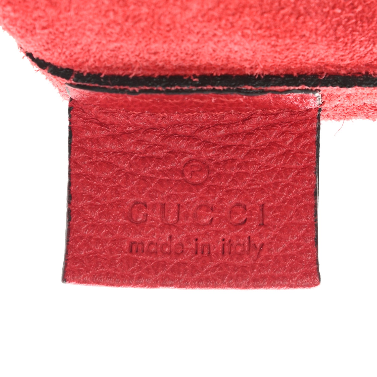 Gucci Pebbled Calfskin Large Logo Portfolio Clutch Hibiscus Red 6 of 7
