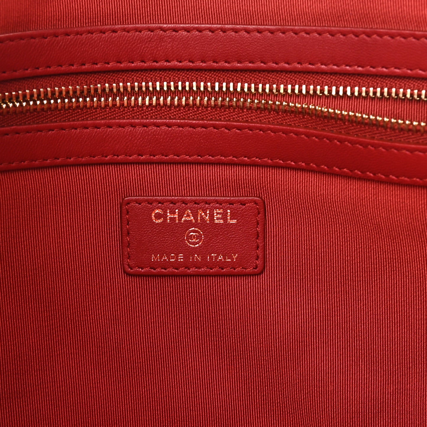 Lambskin Quilted Large Cosmetic Case Red