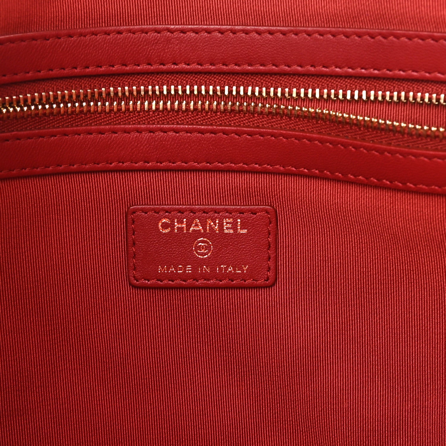 Chanel Lambskin Quilted Large Cosmetic Case Red 7 of 8
