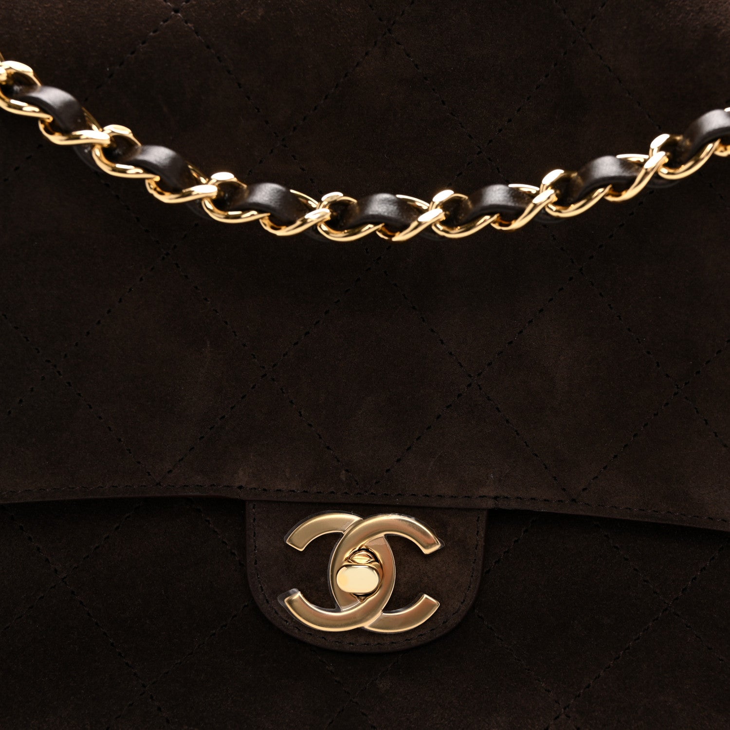 Chanel Suede Calfskin Small Souplissimo Maxi Flap Dark Brown 8 of 11