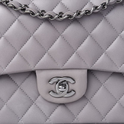 Chanel Lambskin Quilted Medium Double Flap Grey 8 of 9