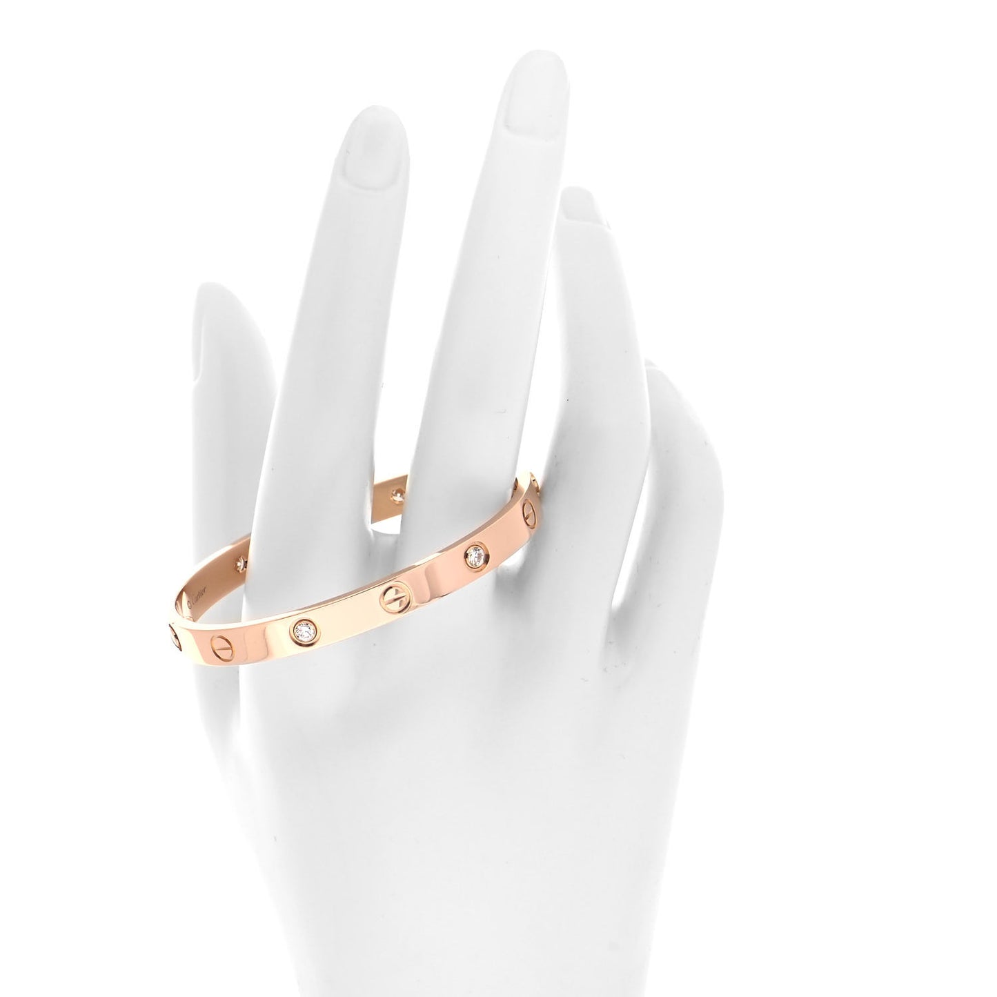 18K Pink Gold 4 Diamond LOVE Bracelet 16