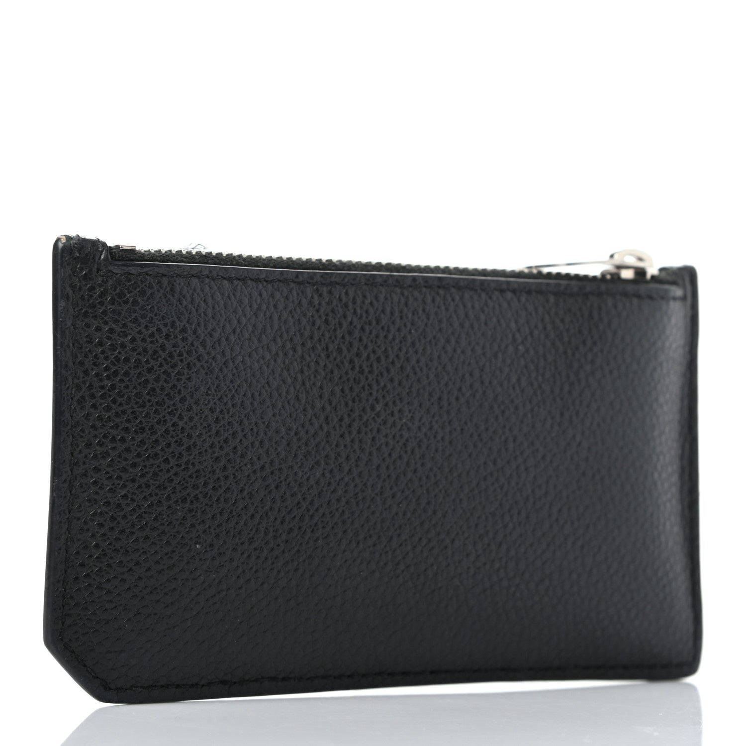 Saint Laurent Grained Calfskin 5 Fragments Zip Pouch Card Holder Black 3 of 12
