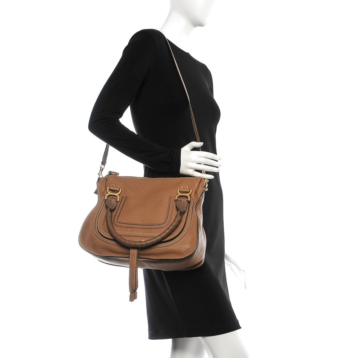 Calfskin Medium Marcie Satchel Nut