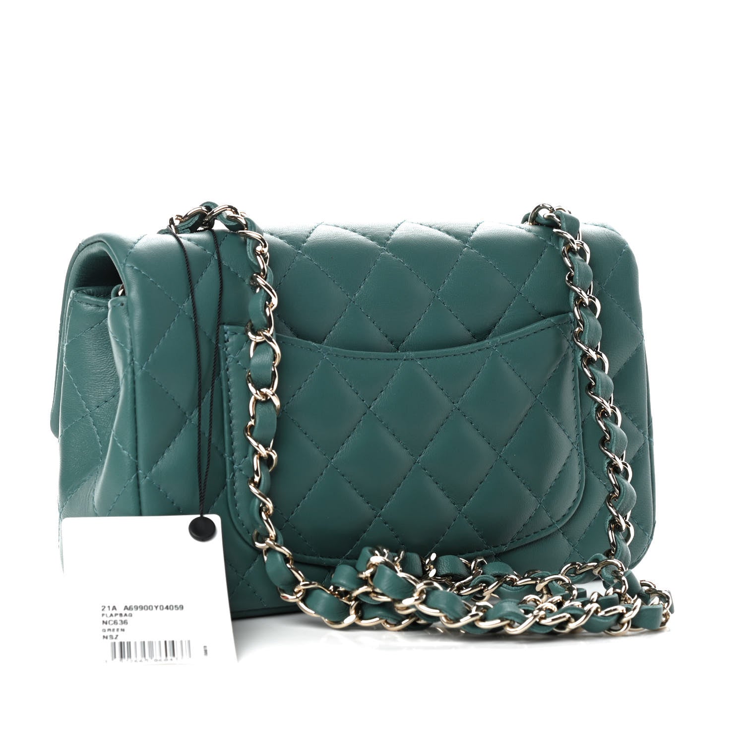 Chanel Lambskin Quilted Mini Rectangular Flap Green 3 of 11