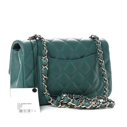 Chanel Lambskin Quilted Mini Rectangular Flap Green 3 of 11