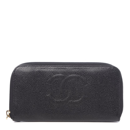 Chanel Caviar Timeless CC Large Gusset Zip Around Wallet Black 1 of 8