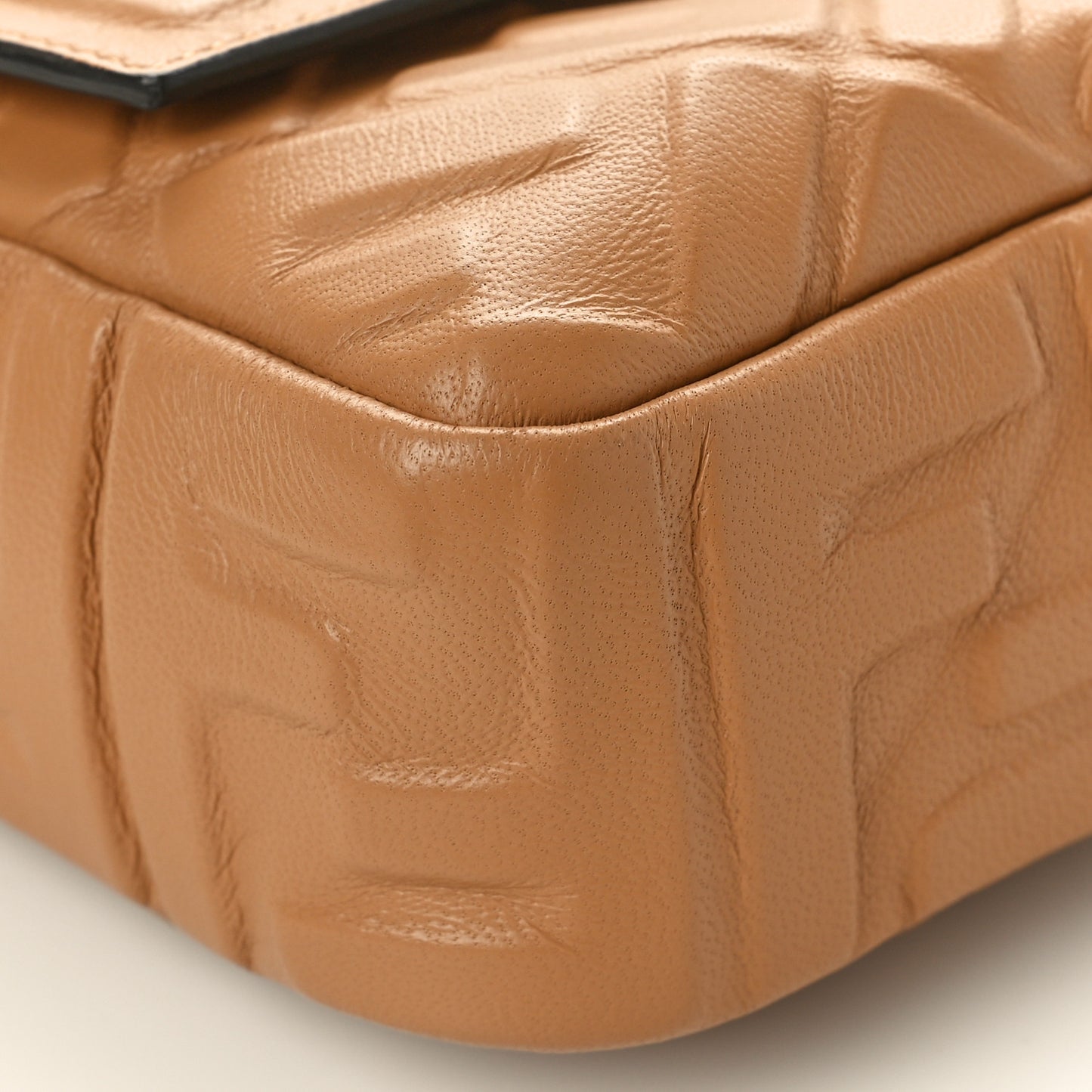 Nappa FF 1974 Embossed Baguette Miele Scuro