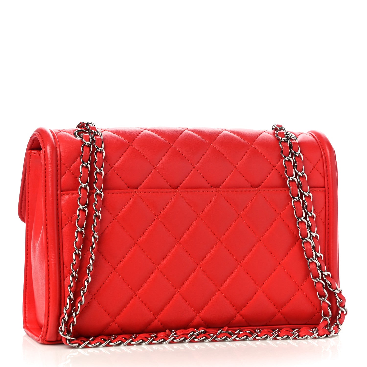 Chanel Lambskin Quilted Large Geometric Flap Red 3 of 12