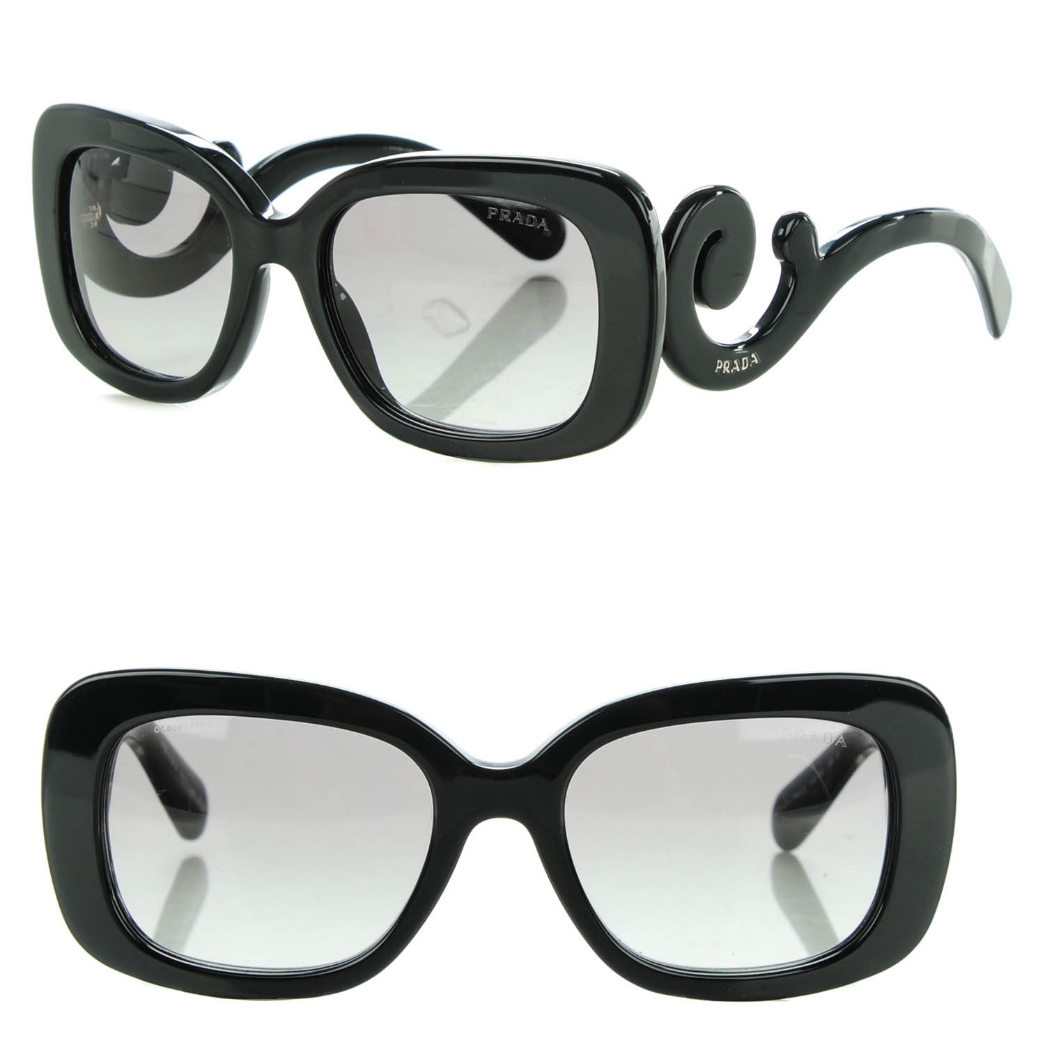 Prada Acetate Baroque Sunglasses SPR 27O Black 1 of 7