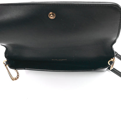 Saint Laurent Canvas Striped Phone Holder Crossbody Beige Black 5 of 10