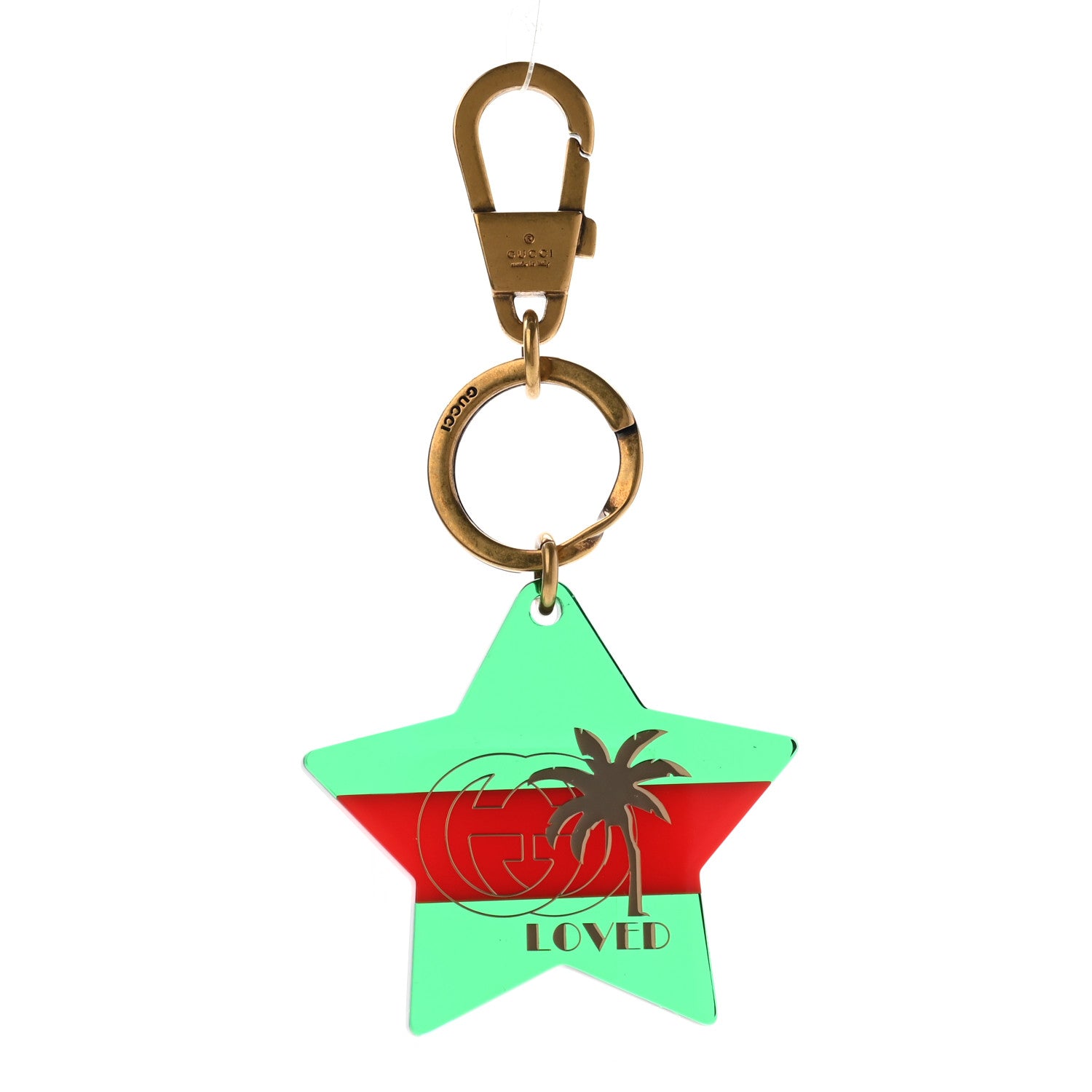 Gucci Plexiglass GG Loved Key Charm Green Red 1 of 6