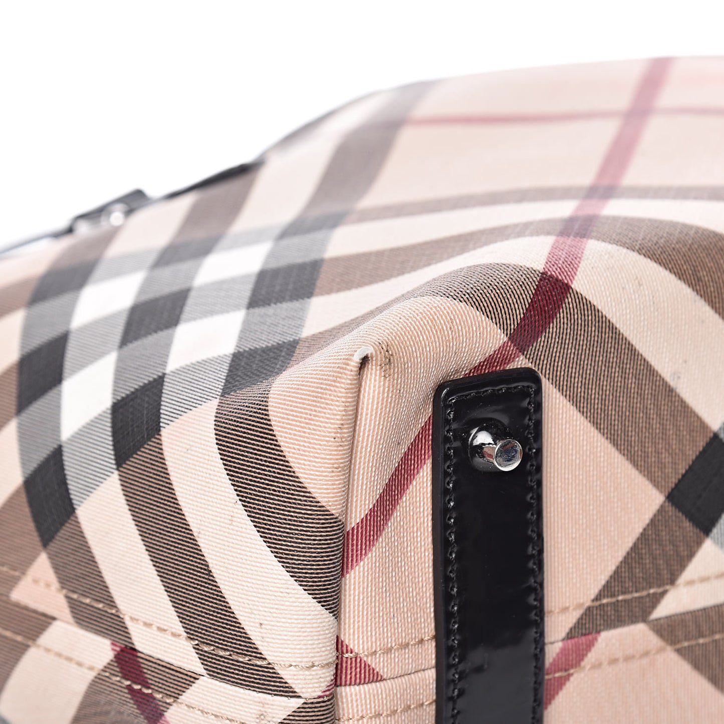 Patent Supernova Check Small Stanton Tote Black