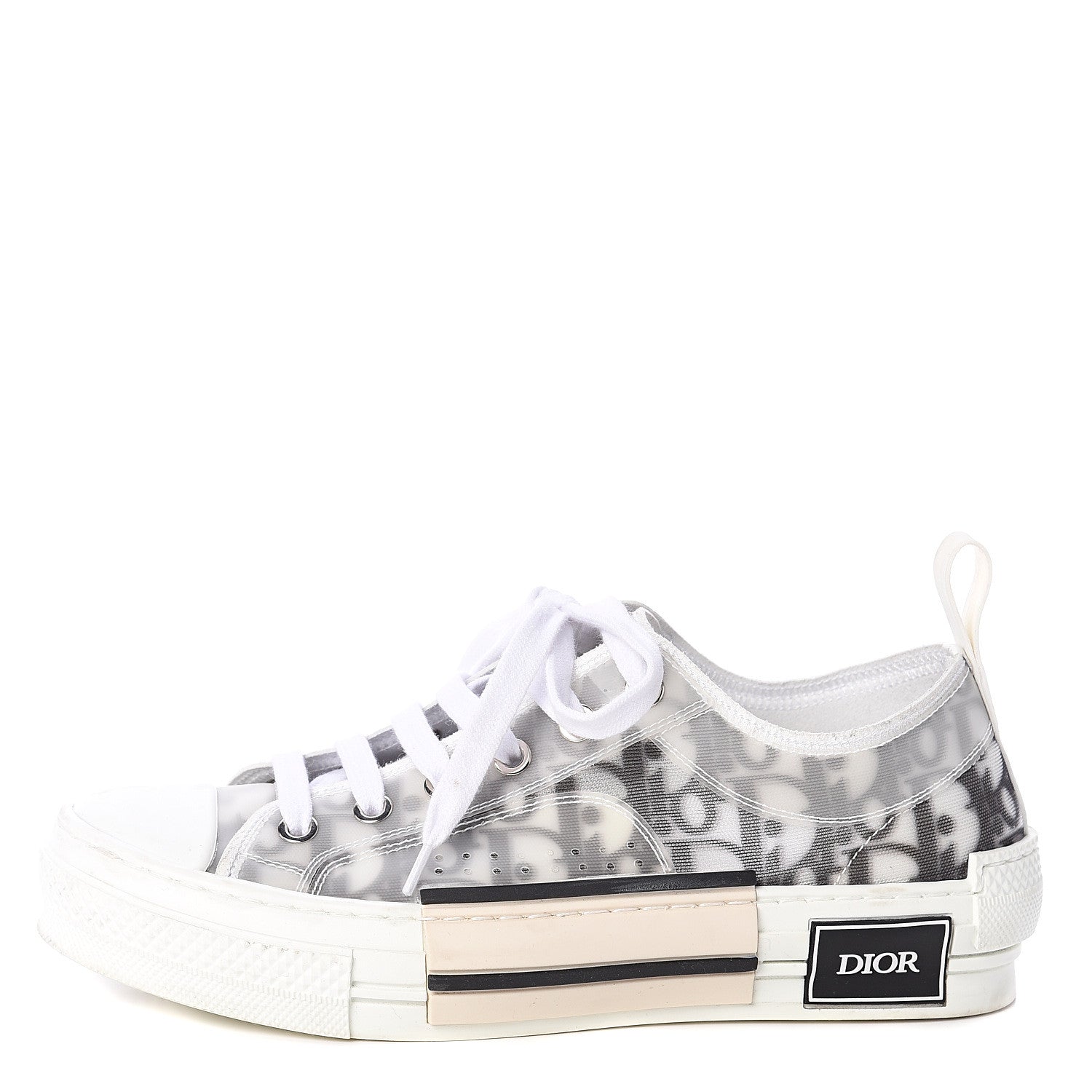 Christian Dior Technical Canvas Oblique Womens B23 Low Top Sneaker 36 White Black 1 of 6