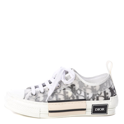 Christian Dior Technical Canvas Oblique Womens B23 Low Top Sneaker 36 White Black 1 of 6