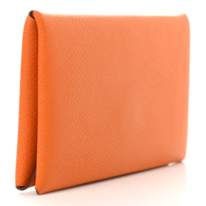 Hermes Evercolor Calvi Card Case Orange 3 of 9