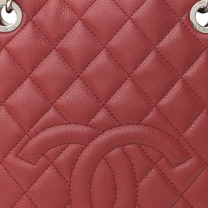 Chanel Caviar Quilted Petit Shopping Tote PST Red 8 of 13