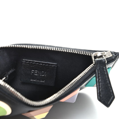 Fendi Vitello Liberty Studded Large Key Case Pouch Black Multicolor 6 of 8
