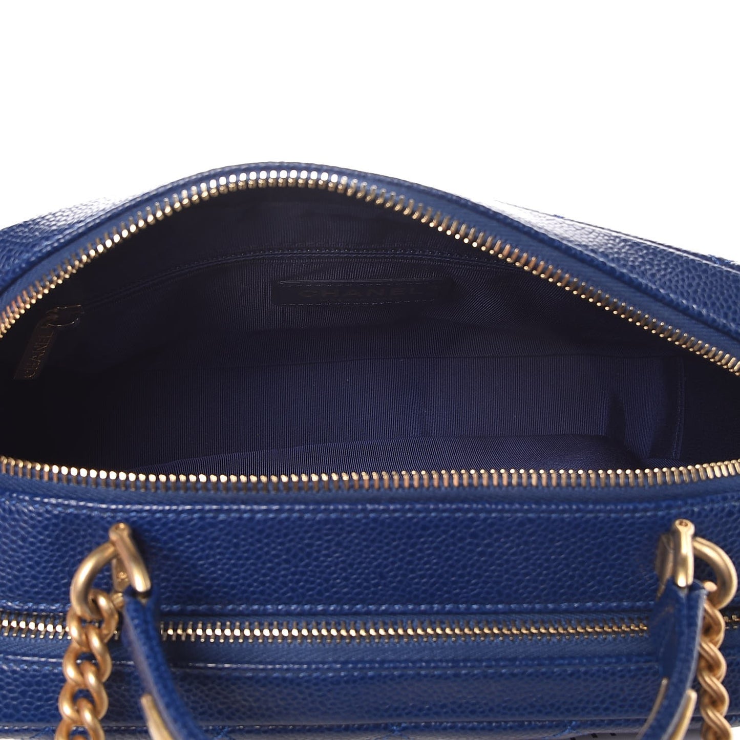 Caviar Quilted Small Carry Around Bowling Bag Blue