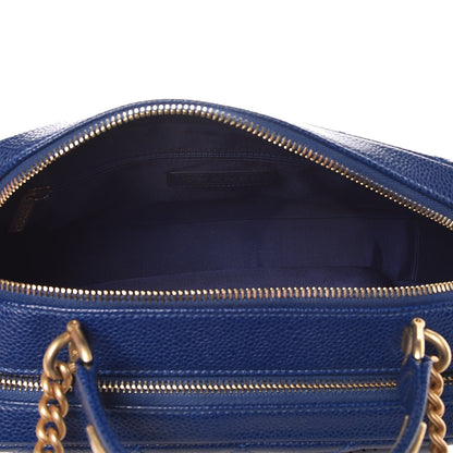 Chanel Caviar Quilted Small Carry Around Bowling Bag Blue 5 of 8