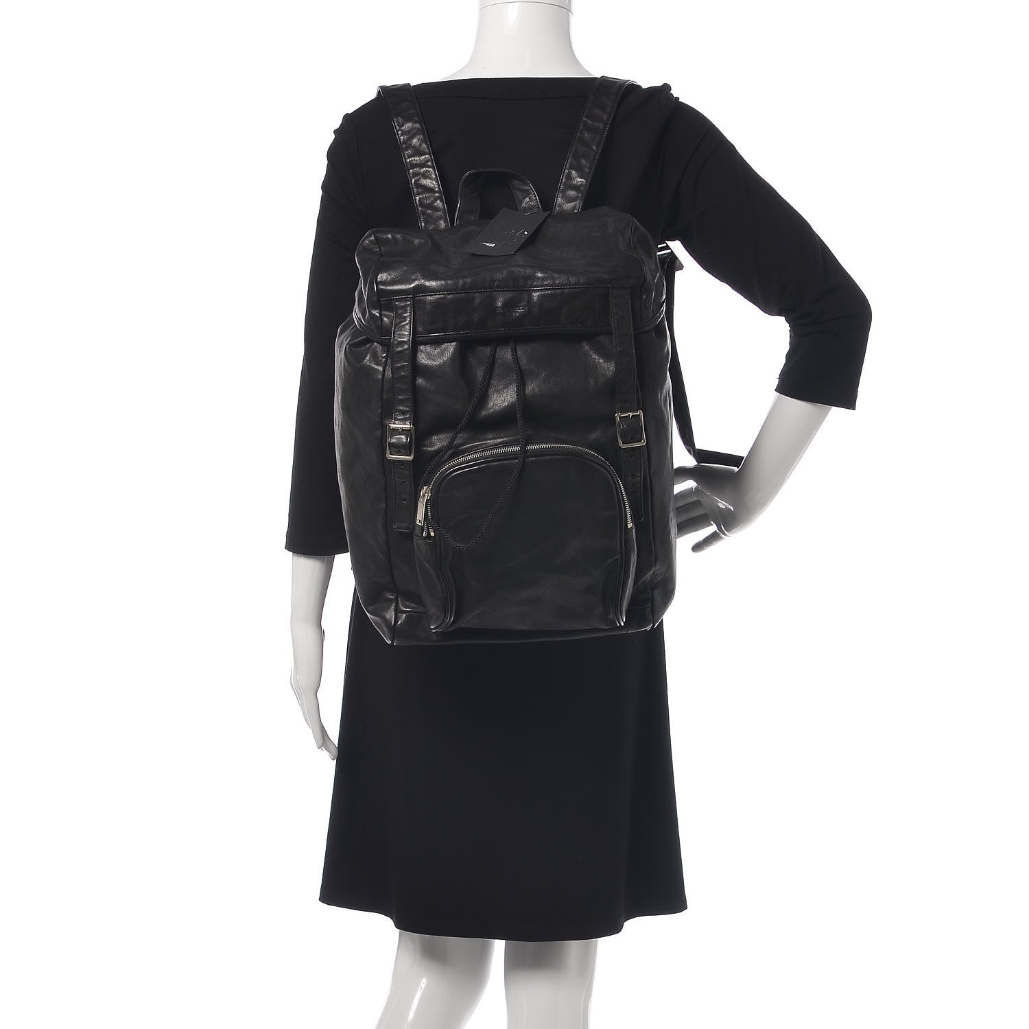 Saint Laurent Calfskin Delave Backpack Black 2 of 9