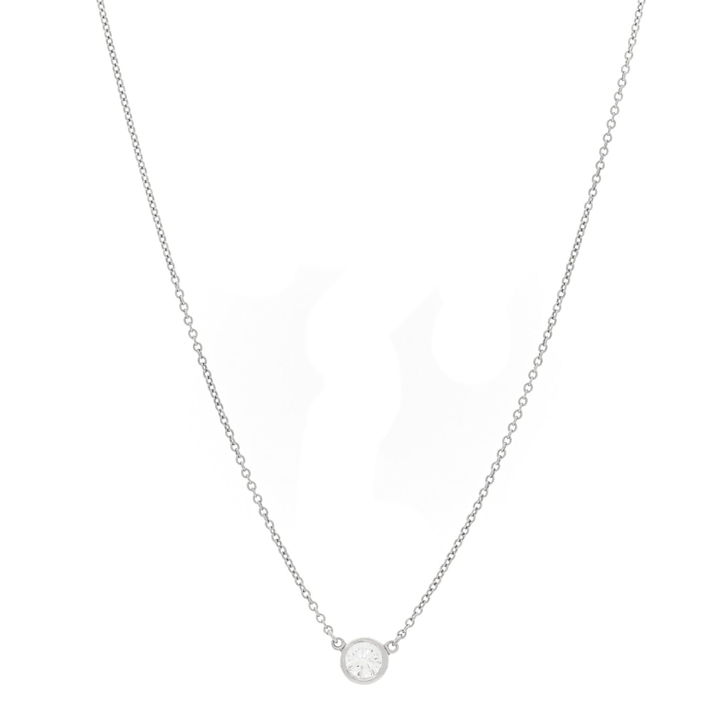 Platinum Diamond .27ct Elsa Peretti Diamonds by the Yard Pendant Necklace