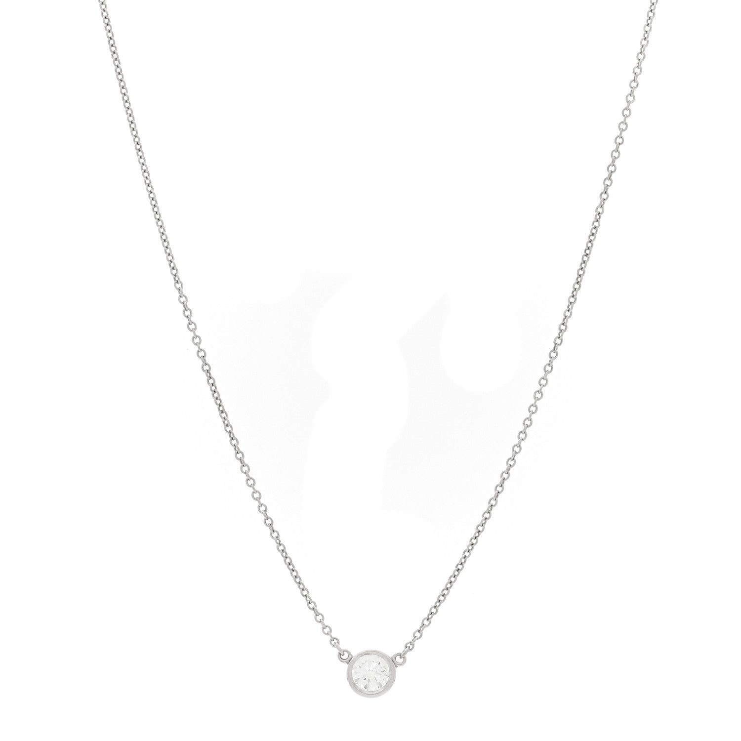 Tiffany Platinum Diamond .27ct Elsa Peretti Diamonds by the Yard Pendant Necklace 1 of 5