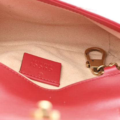 Gucci Calfskin Matelasse Super Mini GG Marmont Shoulder Bag Hibiscus Red 5 of 11