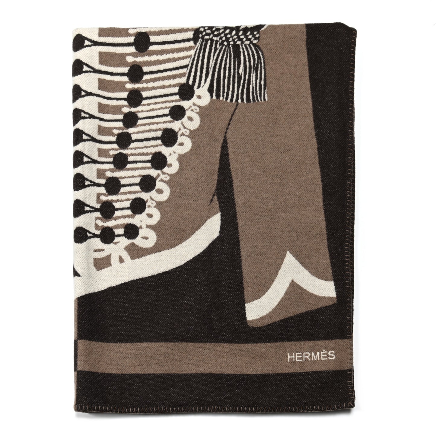 Wool Cashmere Brandebourgs Blanket Ecorce