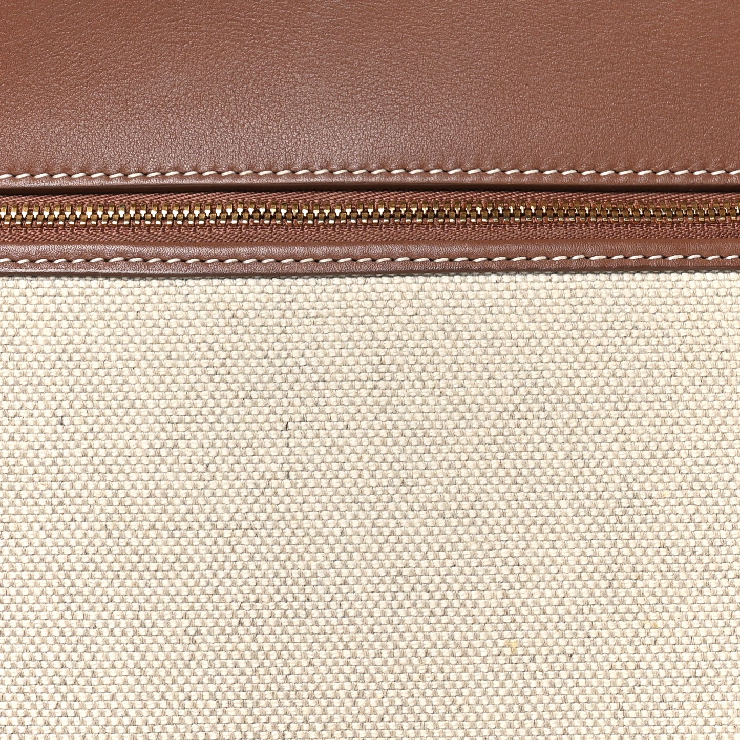 Calfskin Cotton Canvas L27 Extra Pocket Bag Natural Caramel Sugar